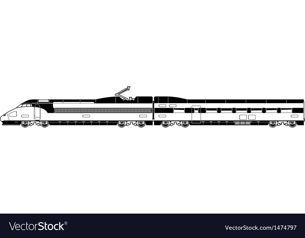 Linear sketch high speed train Stock Vector