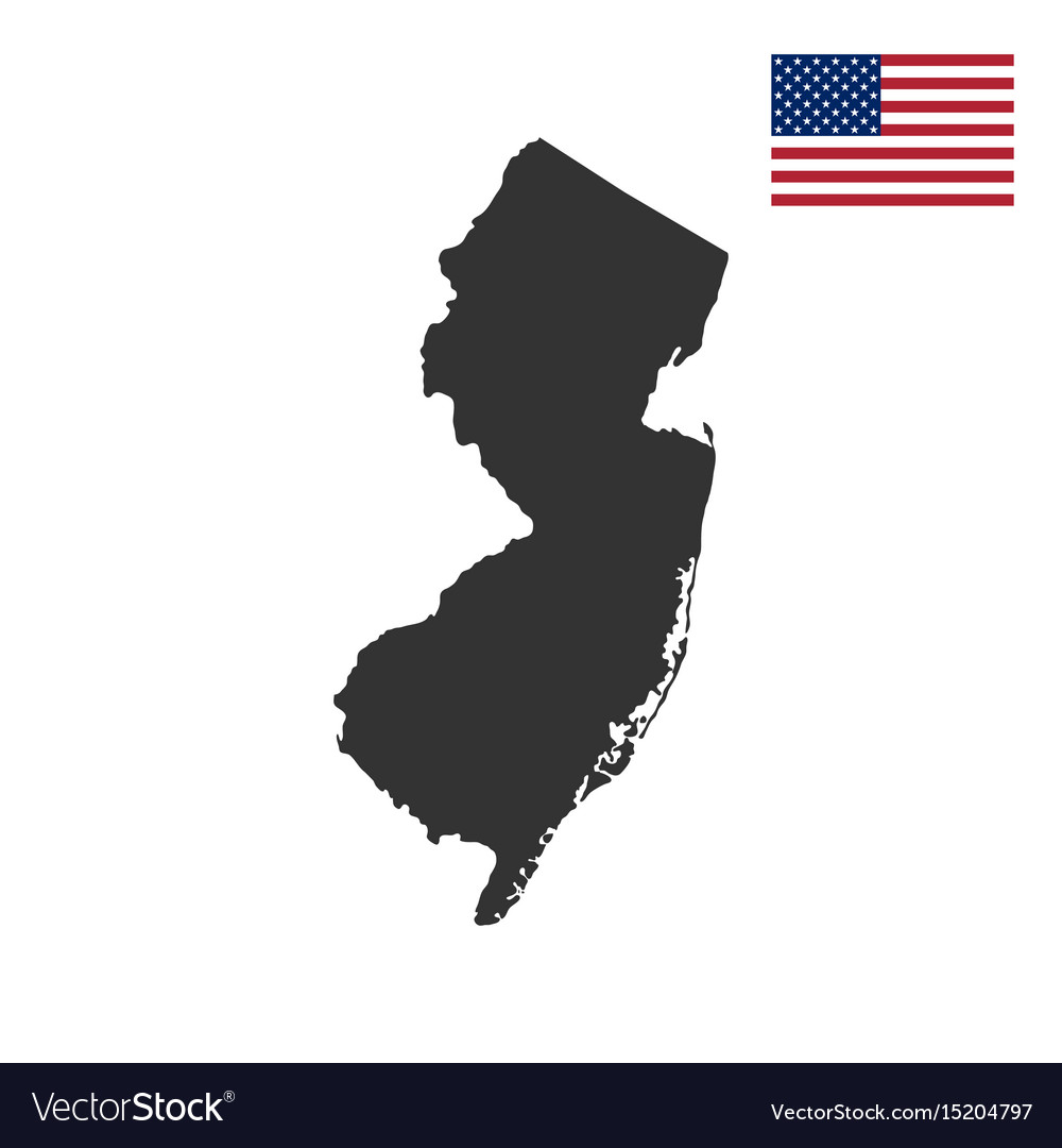 Map of the us state new jersey Royalty Free Vector Image