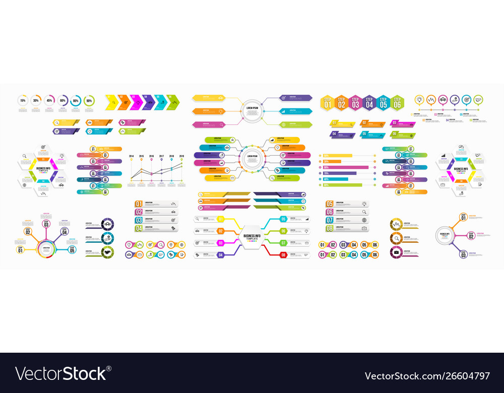 Mega Sammlung von Infografiken Set-Geschäft