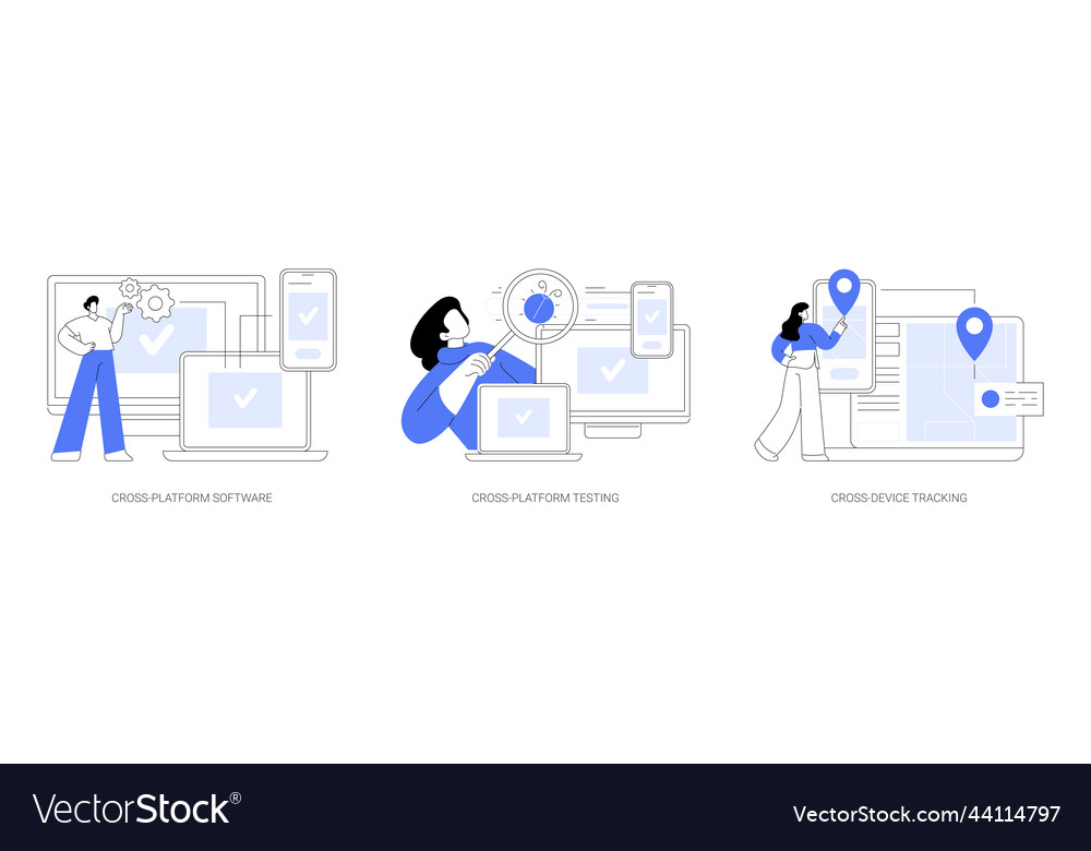 Multi platform framework abstract concept vector image Multi platform framework abstract concept