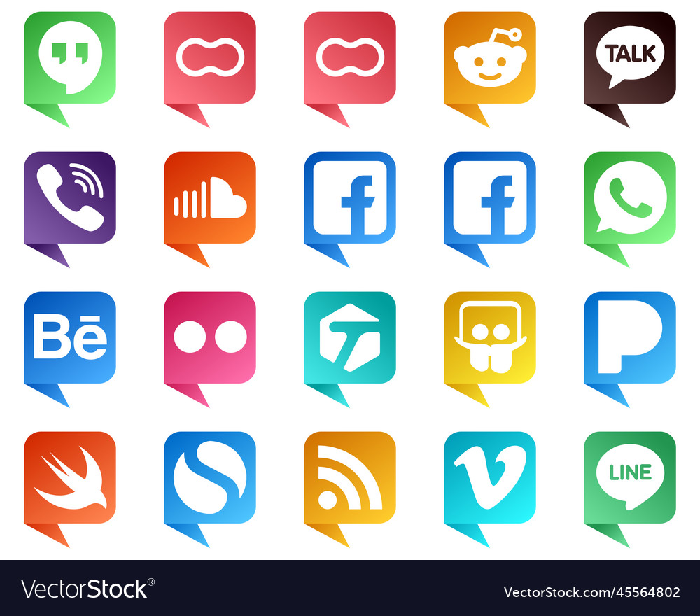 20 high quality chat bubble style social media