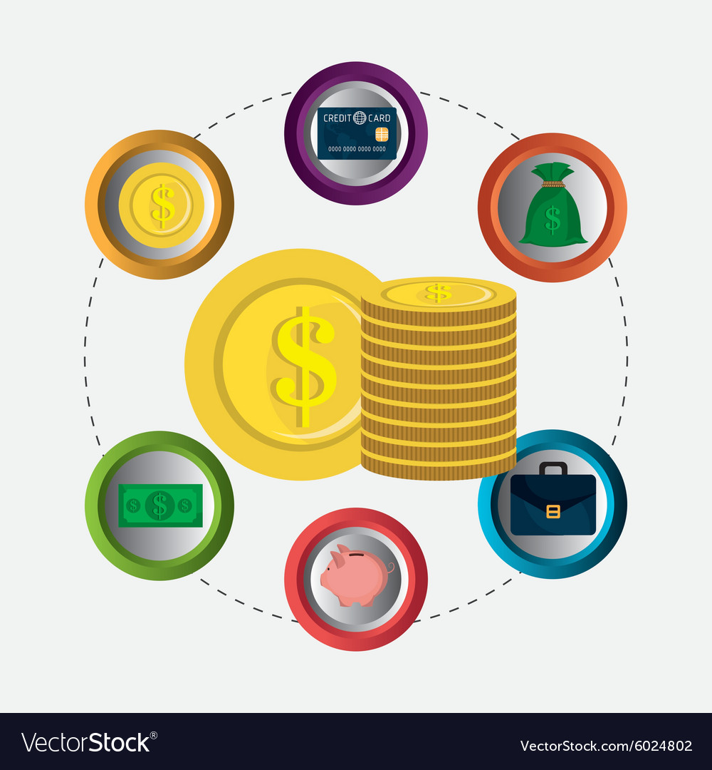 Business growth and money savings statistics Vector Image