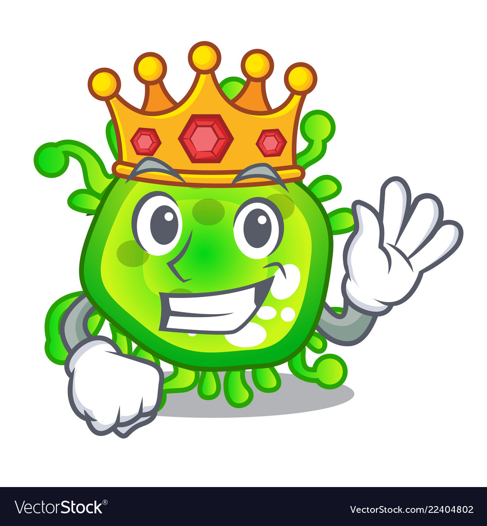 King virus cells bacteria microbe isolated mascot Vector Image