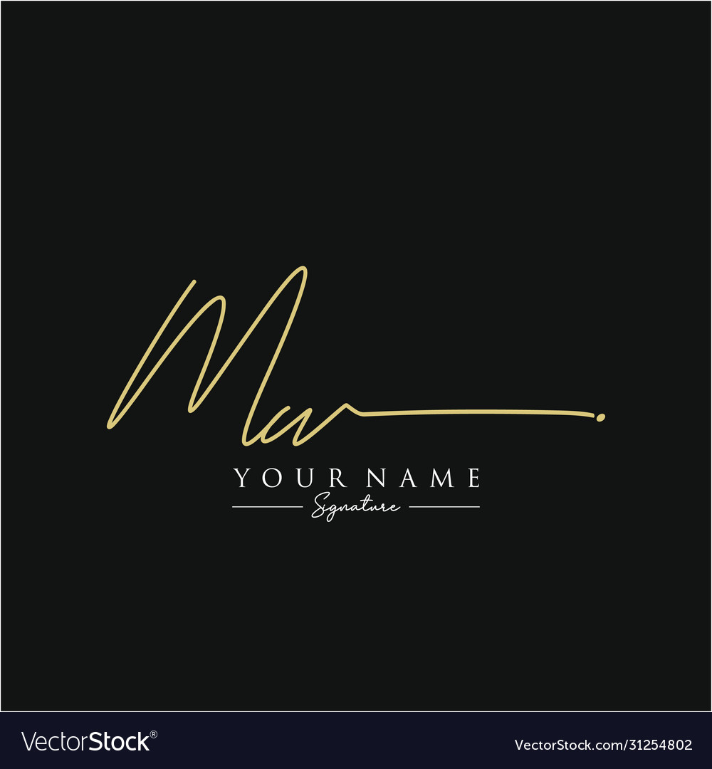 Letter mw signature logo template
