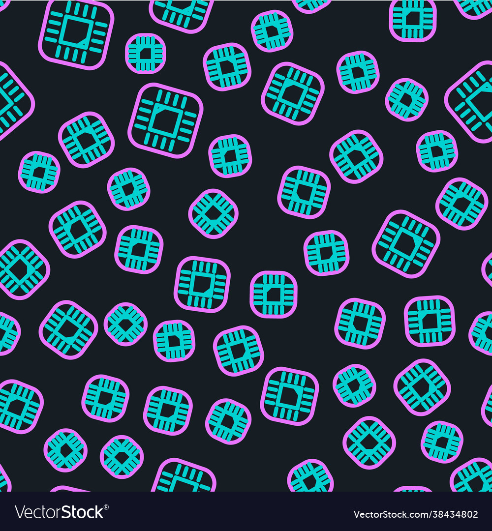 Line computer processor with microcircuits cpu vector image Line computer processor with microcircuits cpu