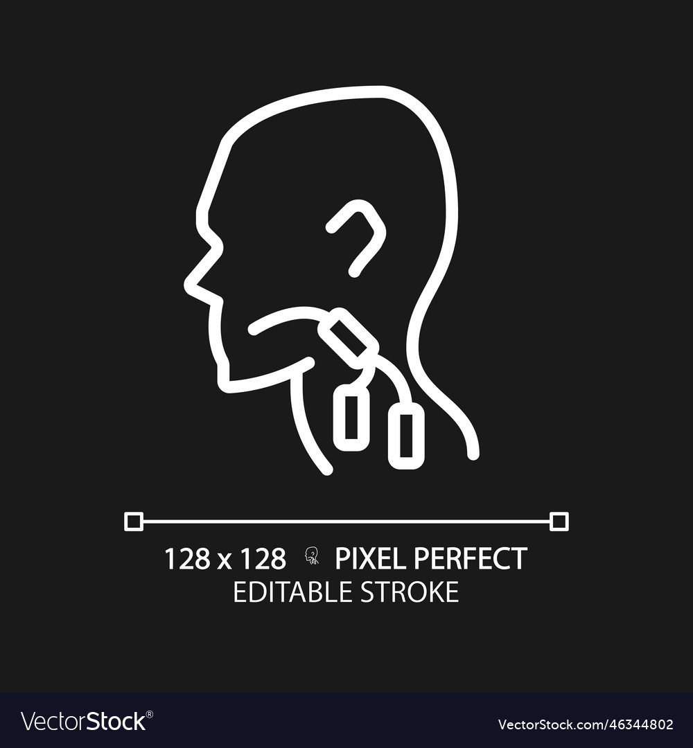 Lymph Nodes Pixel Perfect White Linear Icon Vector Image Lymph Nodes Pixel Perfect White Linear Icon Vector Image