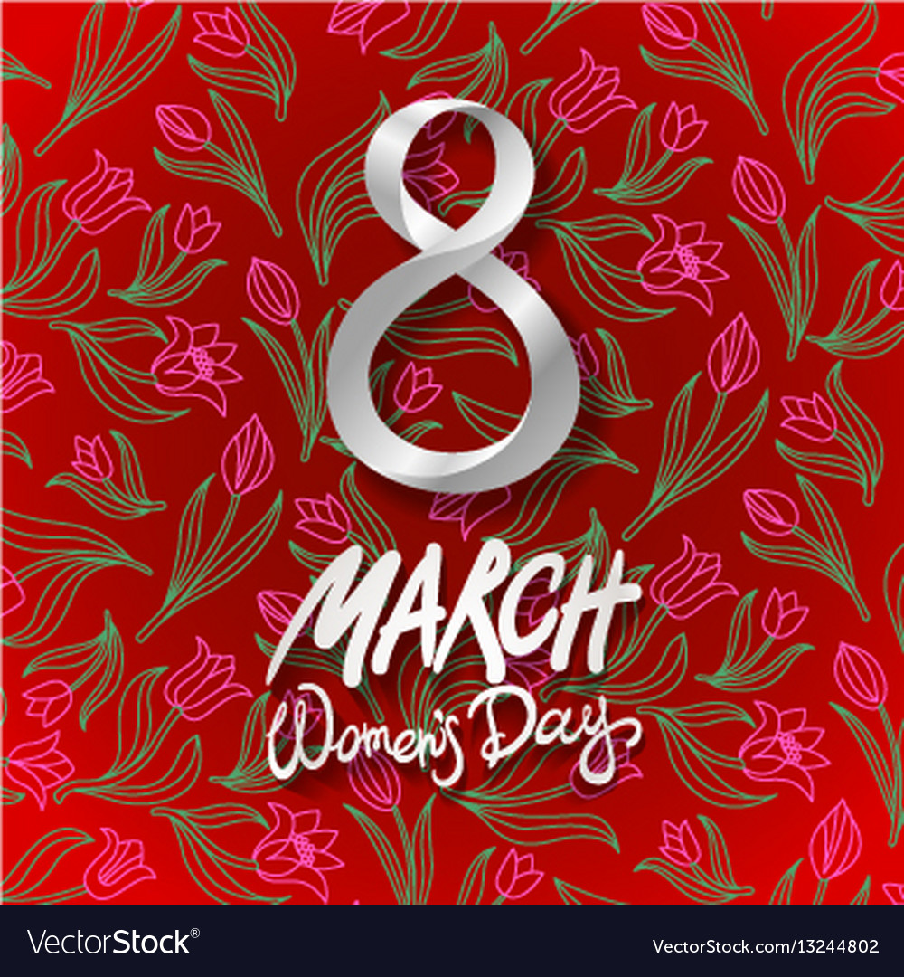 March 8 greeting card international womans day