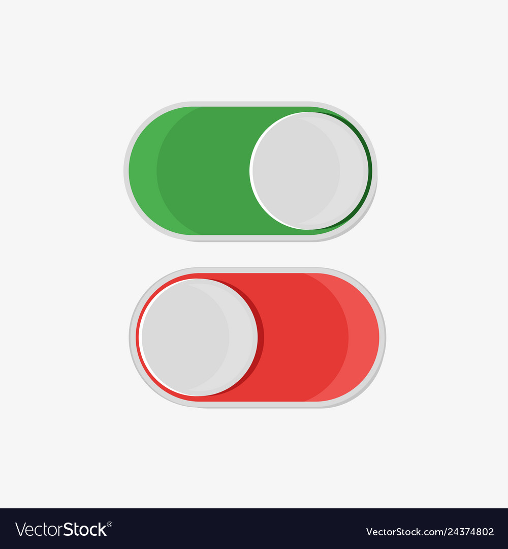 On and off button in flat style a white Royalty Free Vector