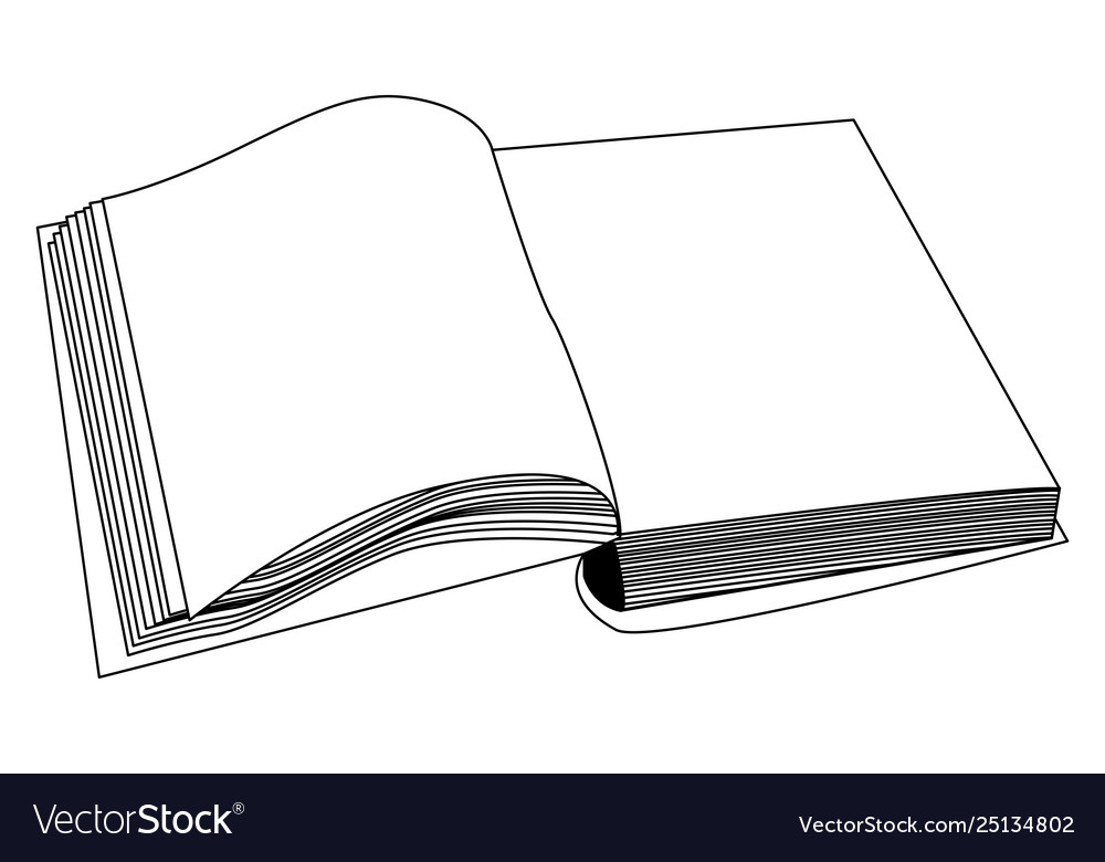 black and white open book clipart