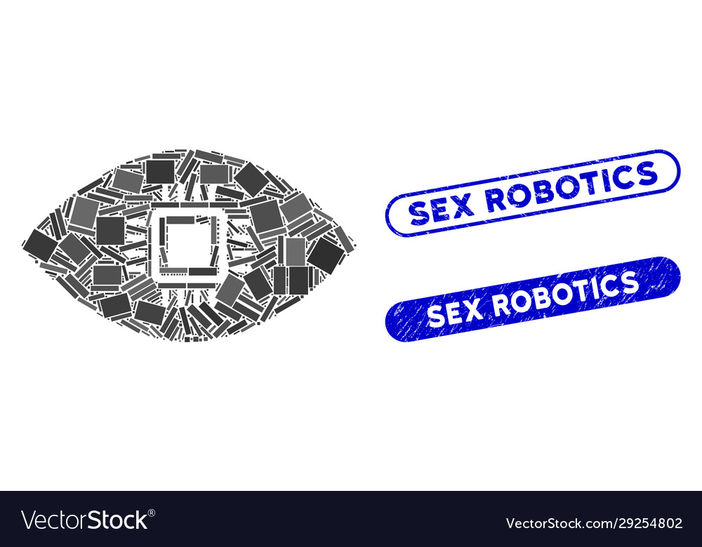 Rectangle mosaic artificial vision with scratched vector image Rectangle mosaic artificial vision with scratched