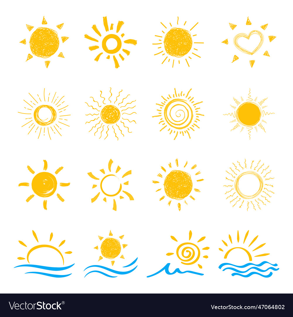 Set of doodle sundesign elements