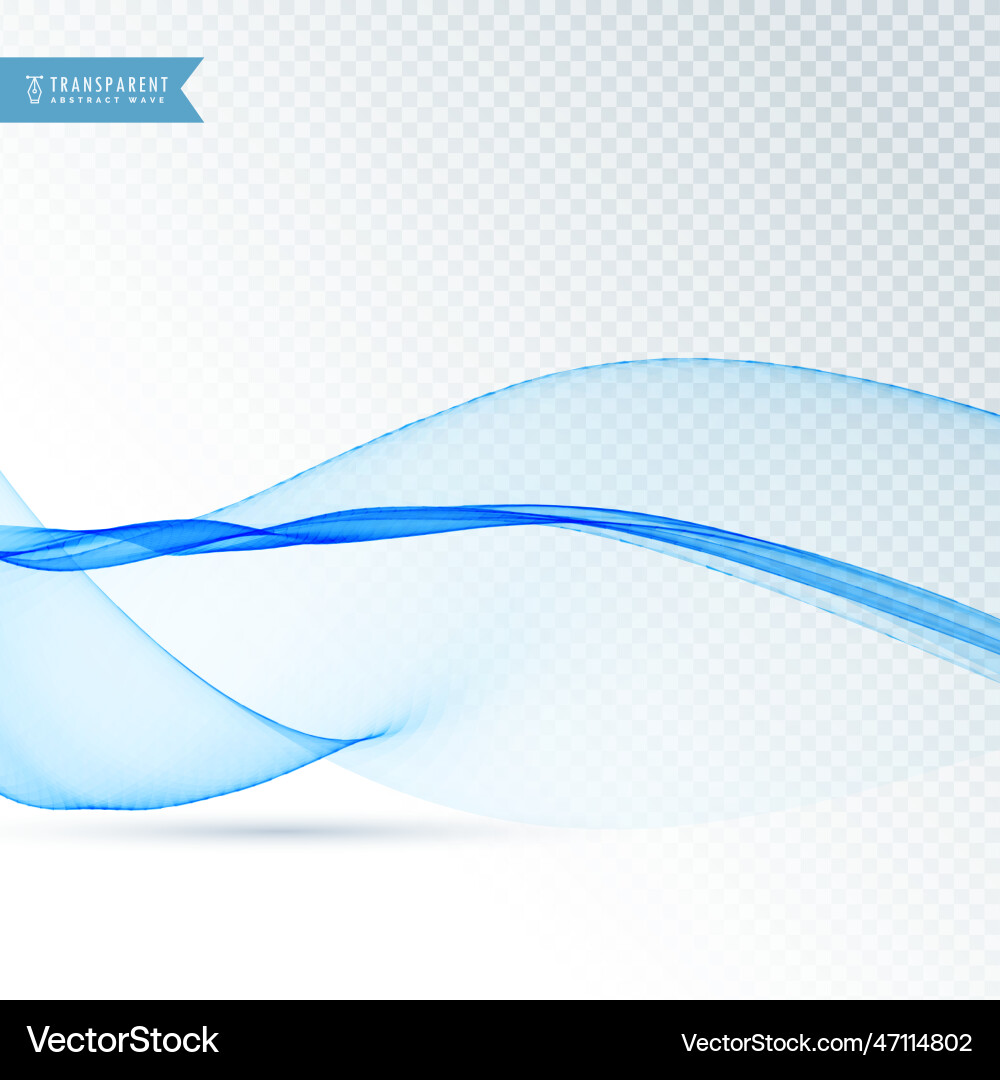 Transparent blue wave background Royalty Free Vector Image