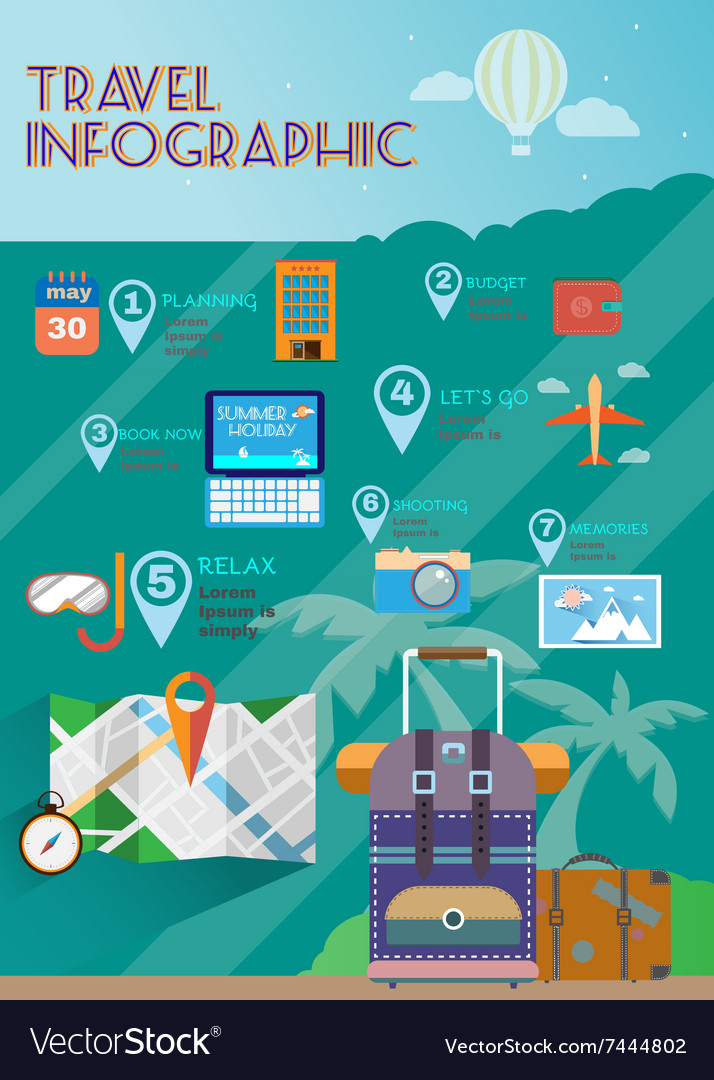 vacation planner flat summer infographics free vacation planner