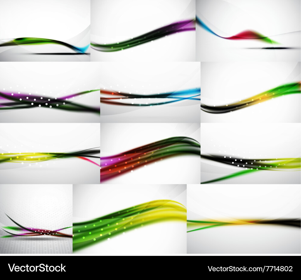 Wave backgrounds set abstract Royalty Free Vector Image