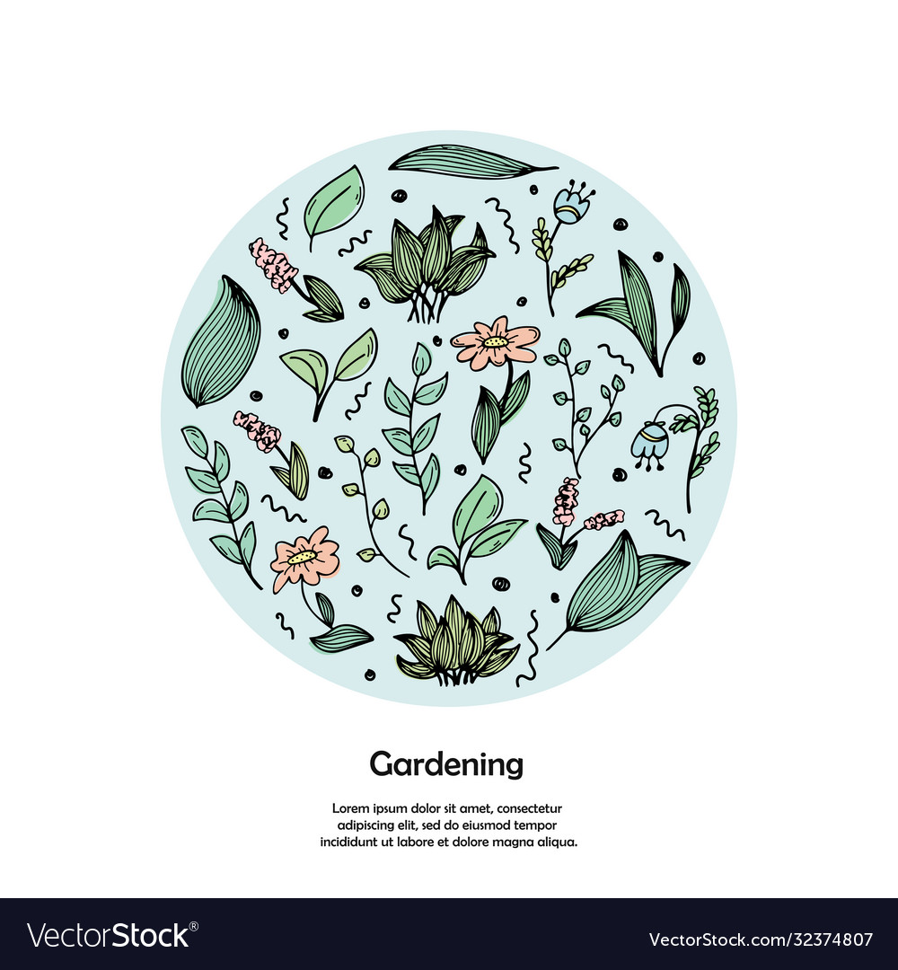 A template with place for text and round vector image A template with place for text and round
