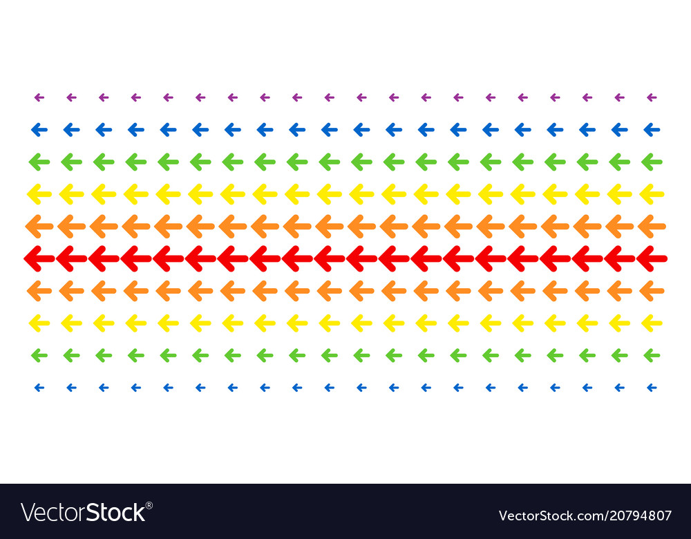 Arrow left shape halftone spectral effect vector image Arrow left shape halftone spectral effect