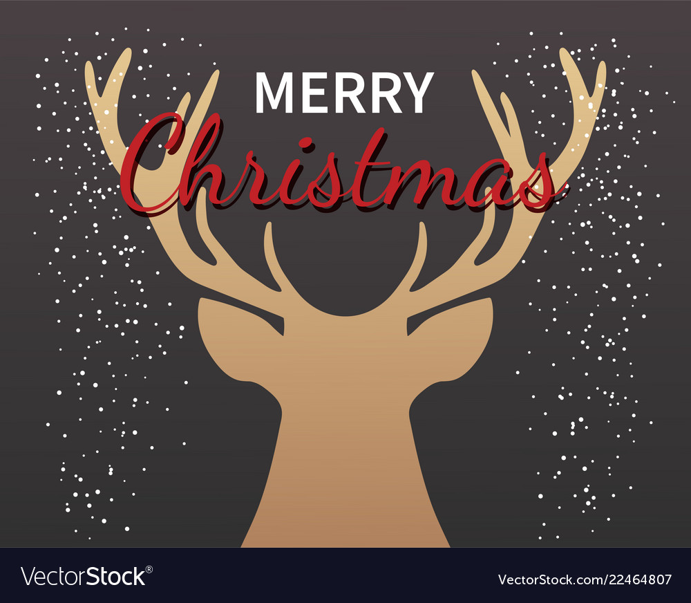 Christmas Deer Greeting Card Party Invitation Vector Image Greeting Card Party Invitation Vector Image