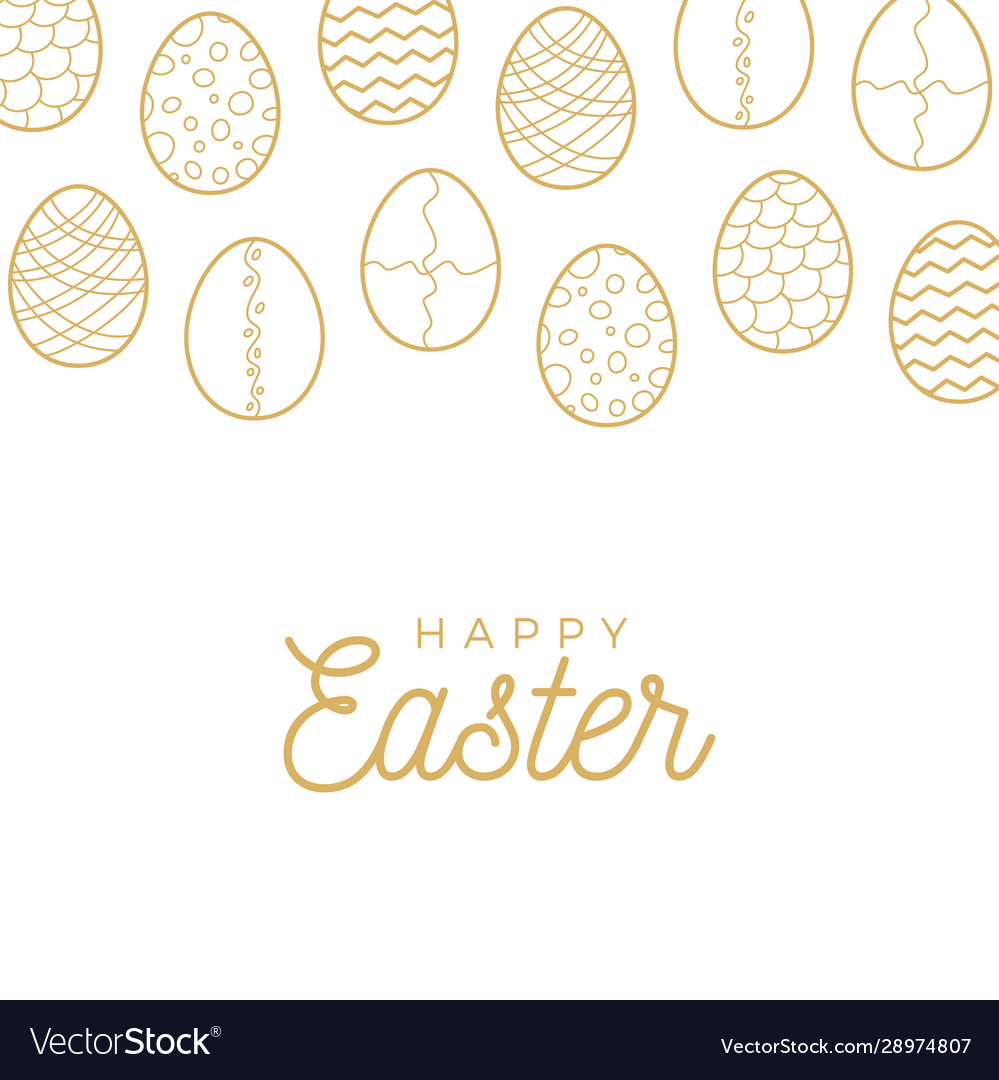 Easter Egg Banner Golden Egg Icons Collection In Vector Image