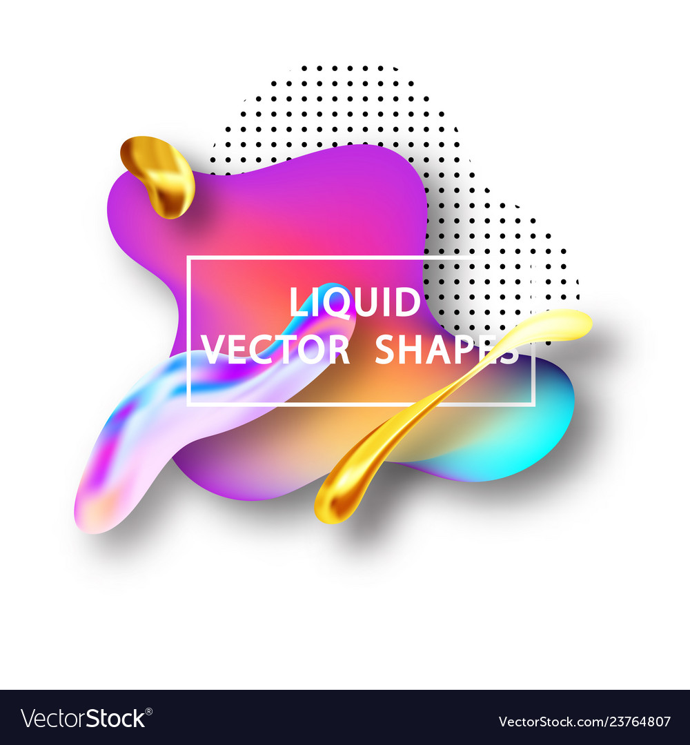 Fluid shape layout isolated template set vector image Fluid shape layout isolated template set