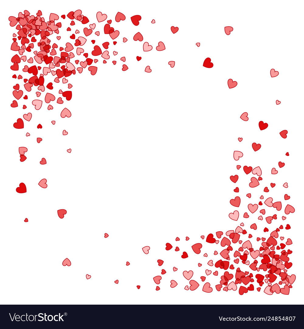 Frame or border random scatter hearts Royalty Free Vector