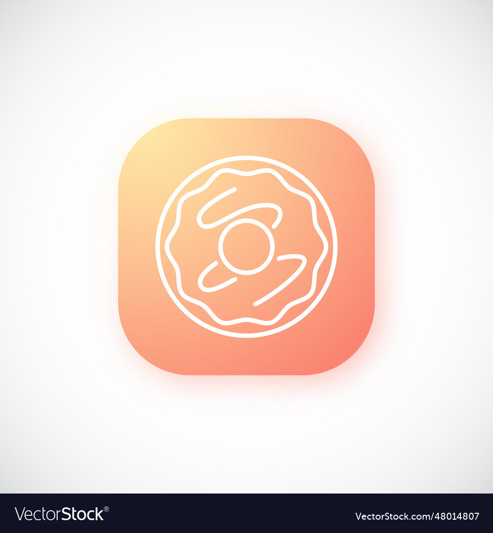 Gradient orange button with thin donut icon