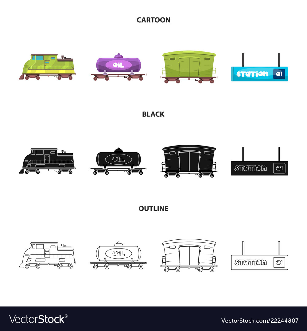 Isolated object of train and station icon vector image Isolated object of train and station icon