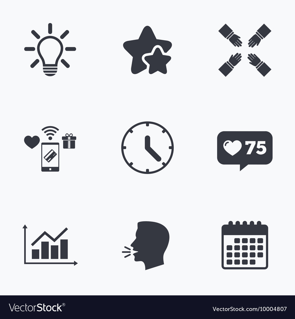 Lamp idea and clock time graph chart diagram