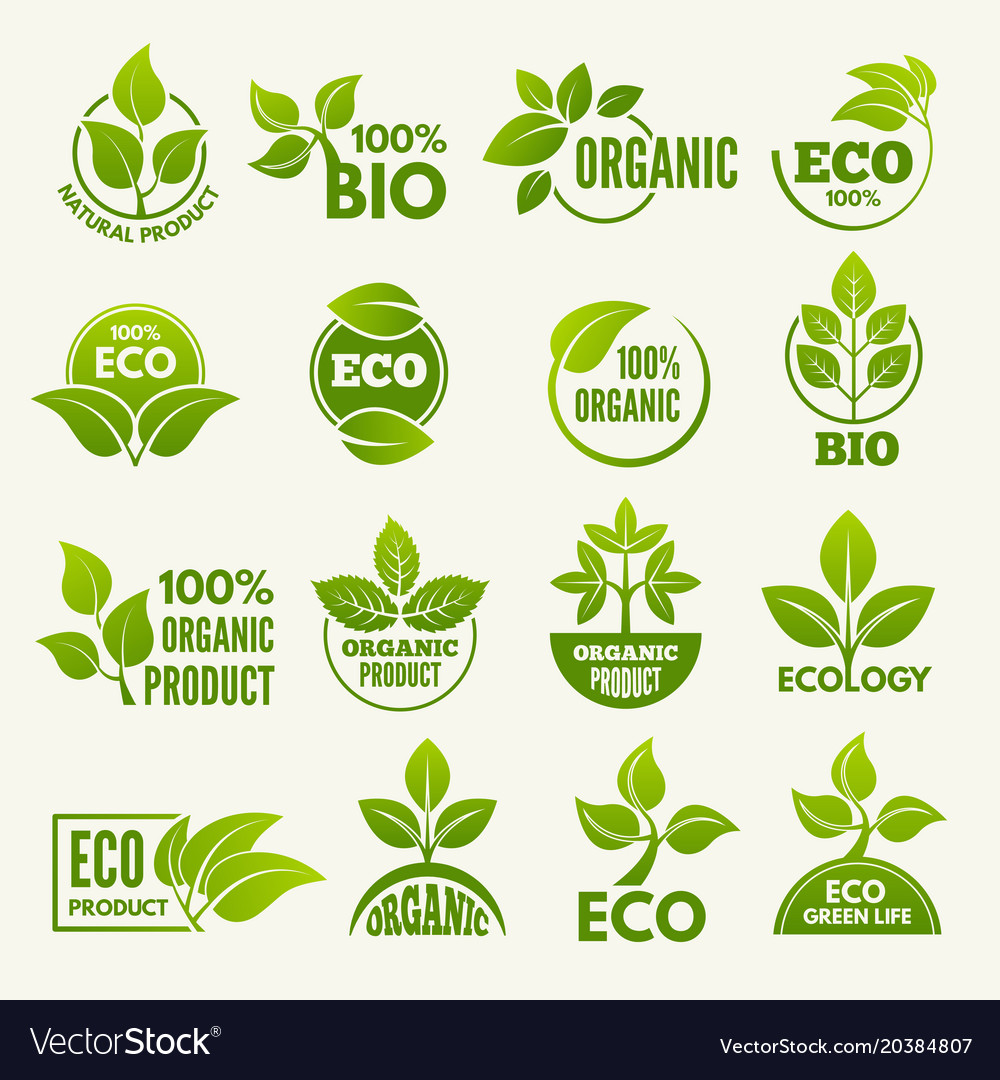 Logos of eco style business concepts to protect Vector Image