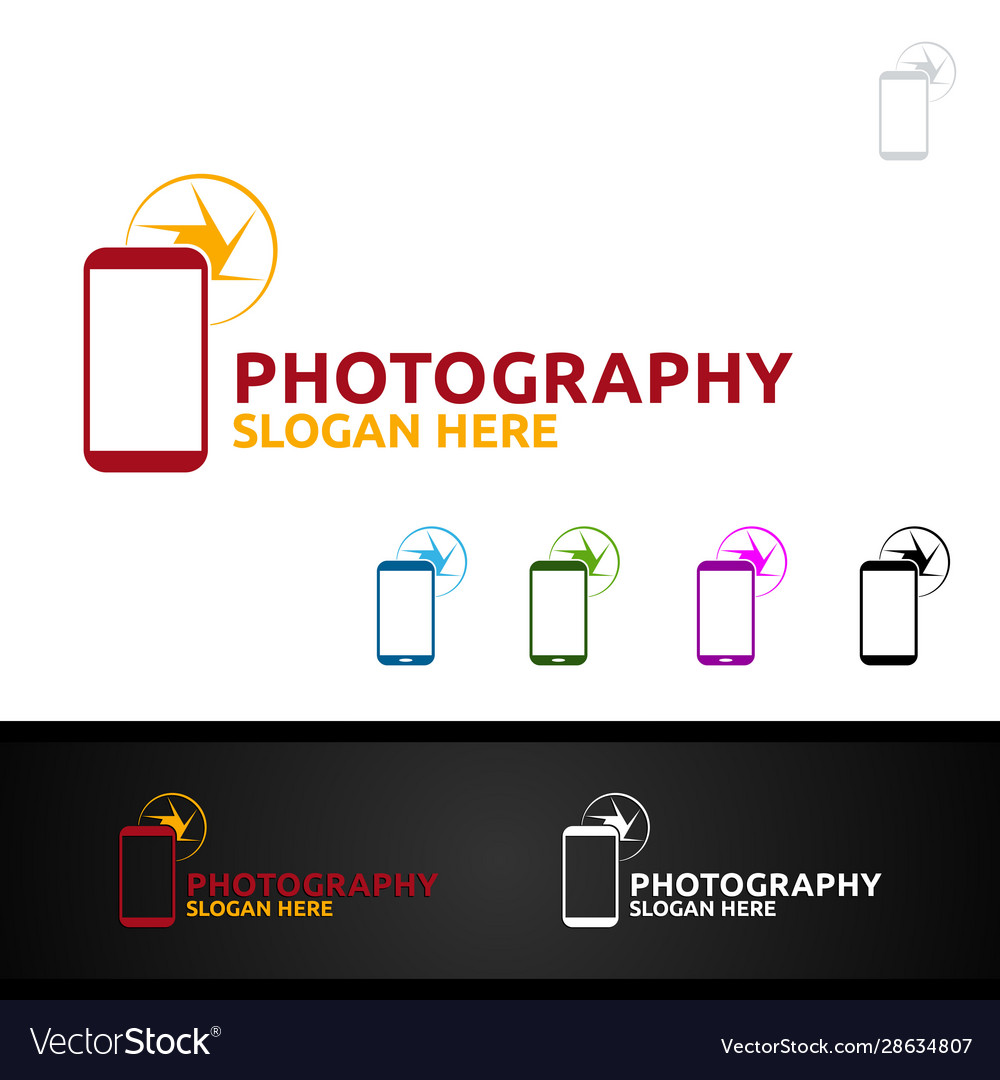 Mobile Camera Photography Logo Royalty Free Vector Image