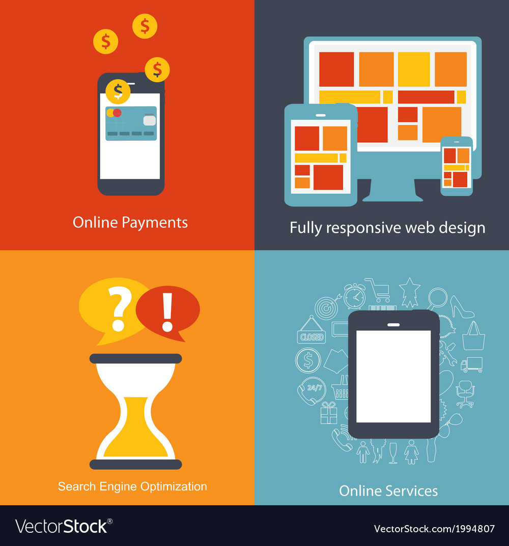 Modern flat icon set for web and mobile
