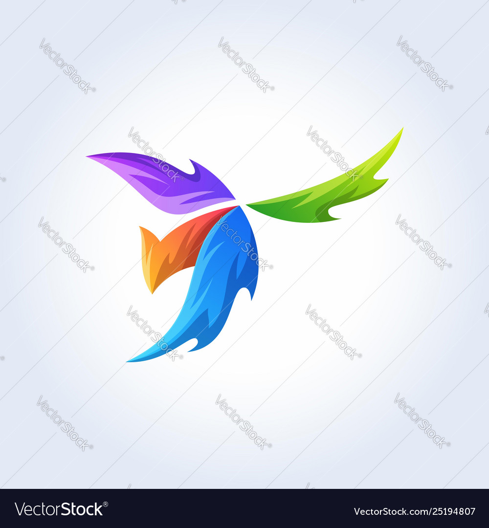 Phoenix logos elements template vector image Phoenix logos elements template