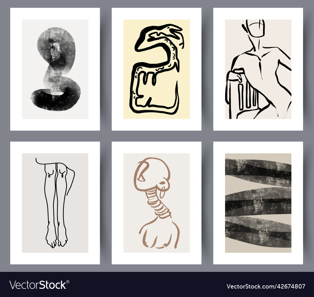 Printable Nordic Art Wall Posters Set Royalty Free Vector