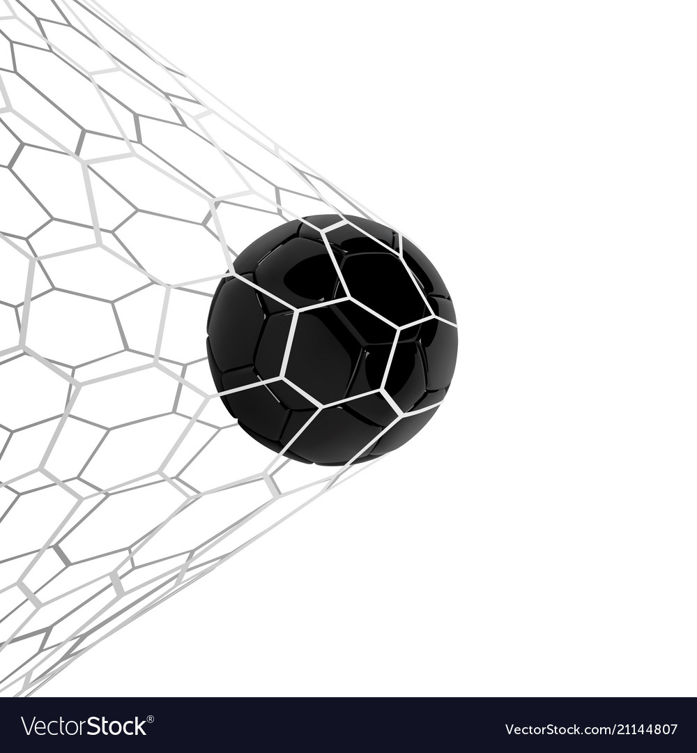 Realistic black soccer ball or football