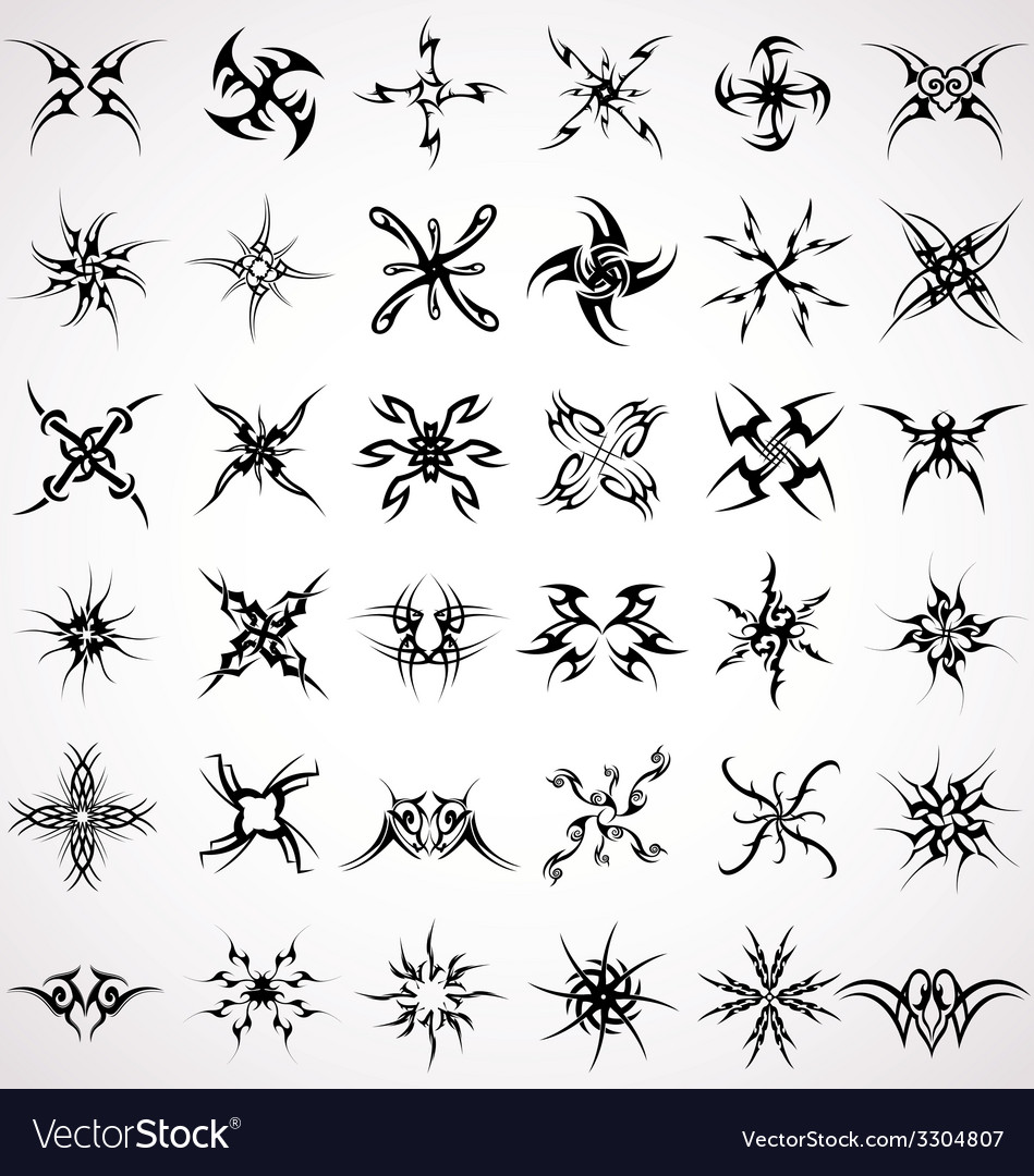 Tribal shape design elements Royalty Free Vector Image