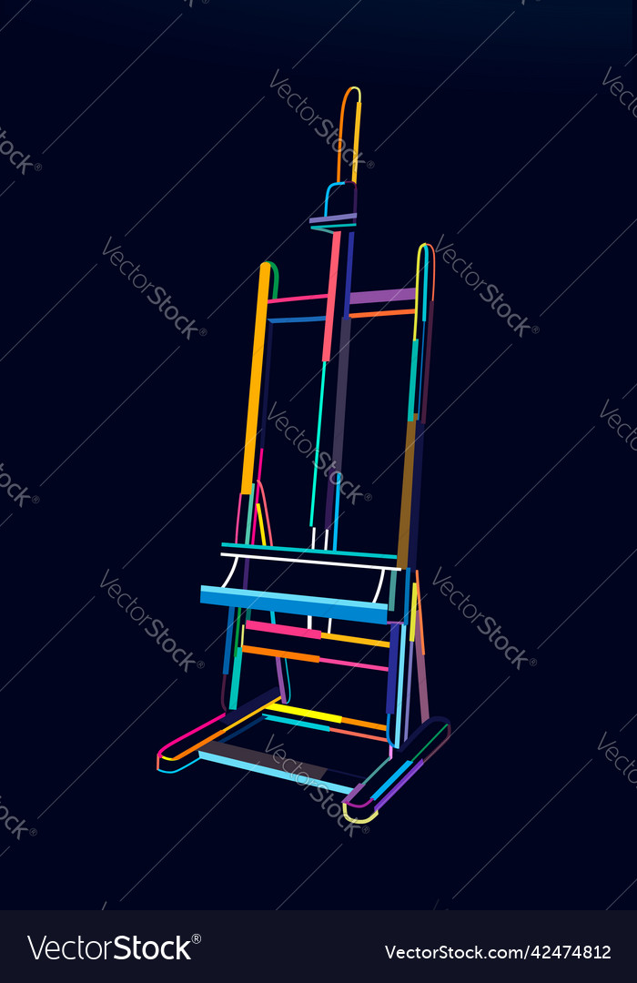 Abstract easel for painting from multicolored vector image Abstract easel for painting from multicolored