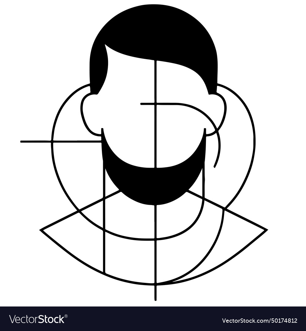 Bearded man emblem