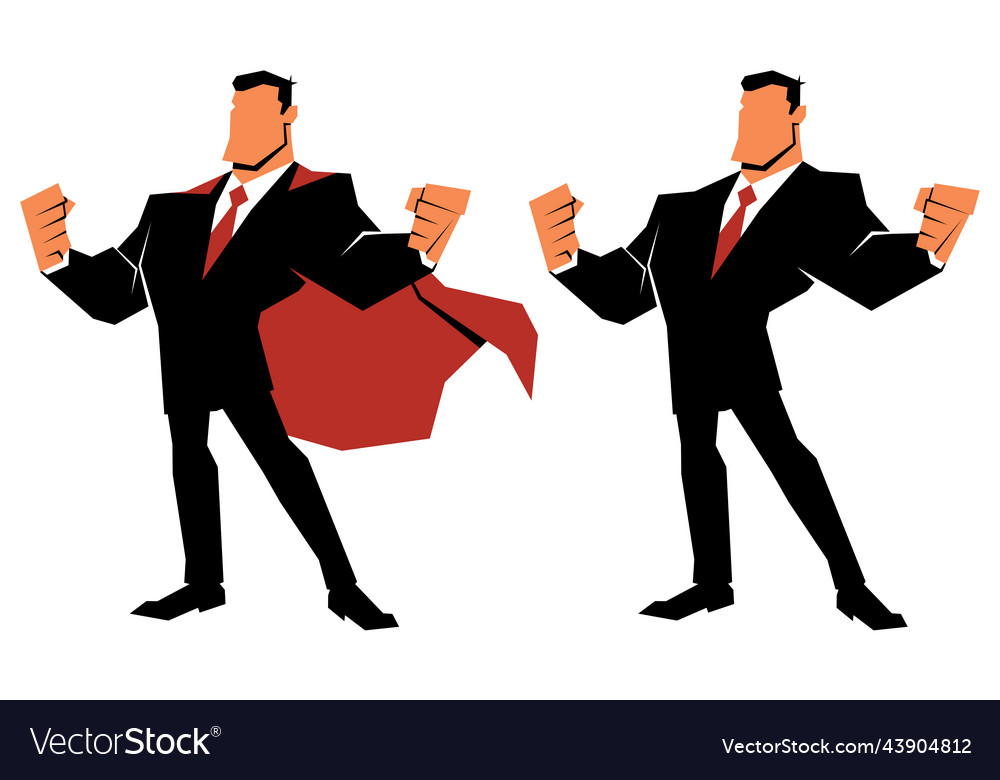 Businessman power on white Royalty Free Vector Image