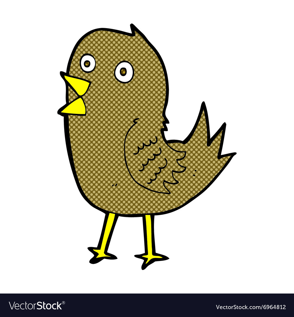 Comic Cartoon Tweeting Bird Royalty Free Vector Image 3695