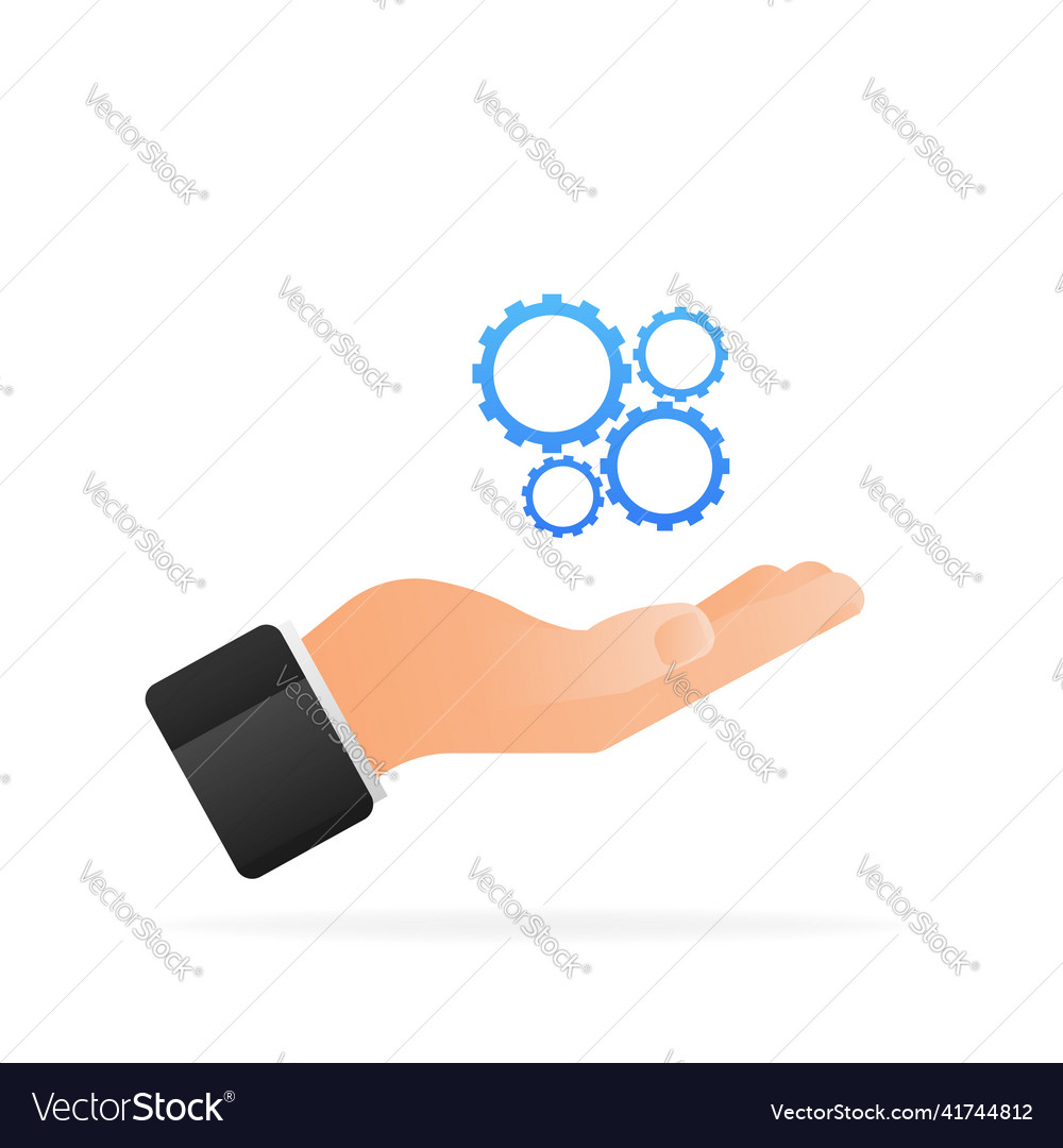Data update or synchronize with hand vector image Data update or synchronize with hand