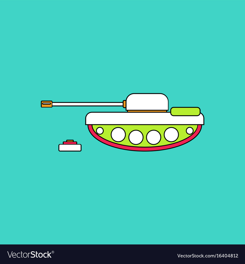 Flat icon design collection military tank and mine