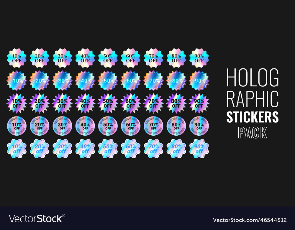 Holographic Discount Aufkleber Set