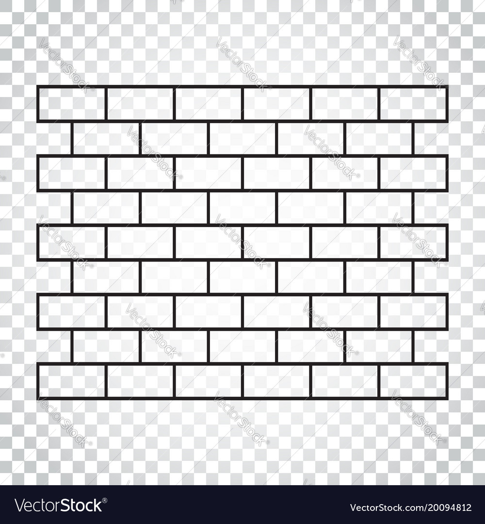 Line style wall brick icon in flat