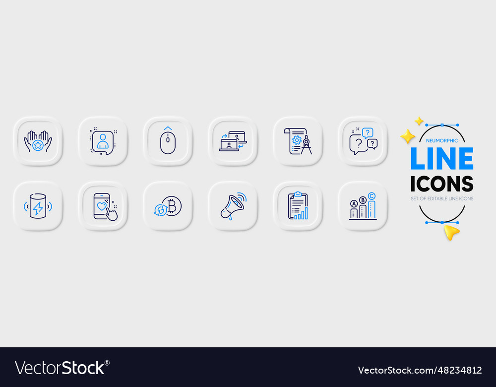 Outsource work favorite and refresh bitcoin line vector image Outsource work favorite and refresh bitcoin line