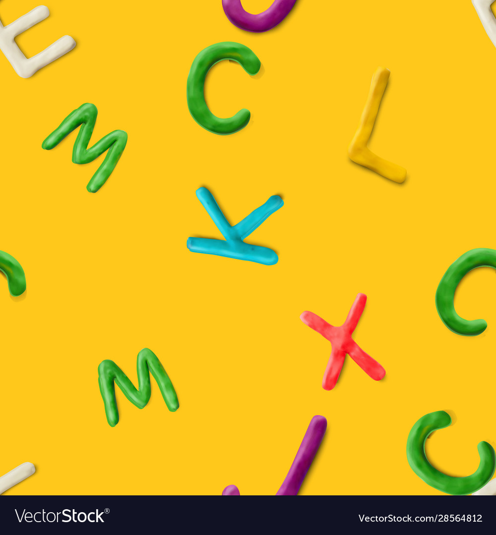 Seamless pattern with alphabet handmade modeling vector image Seamless pattern with alphabet handmade modeling