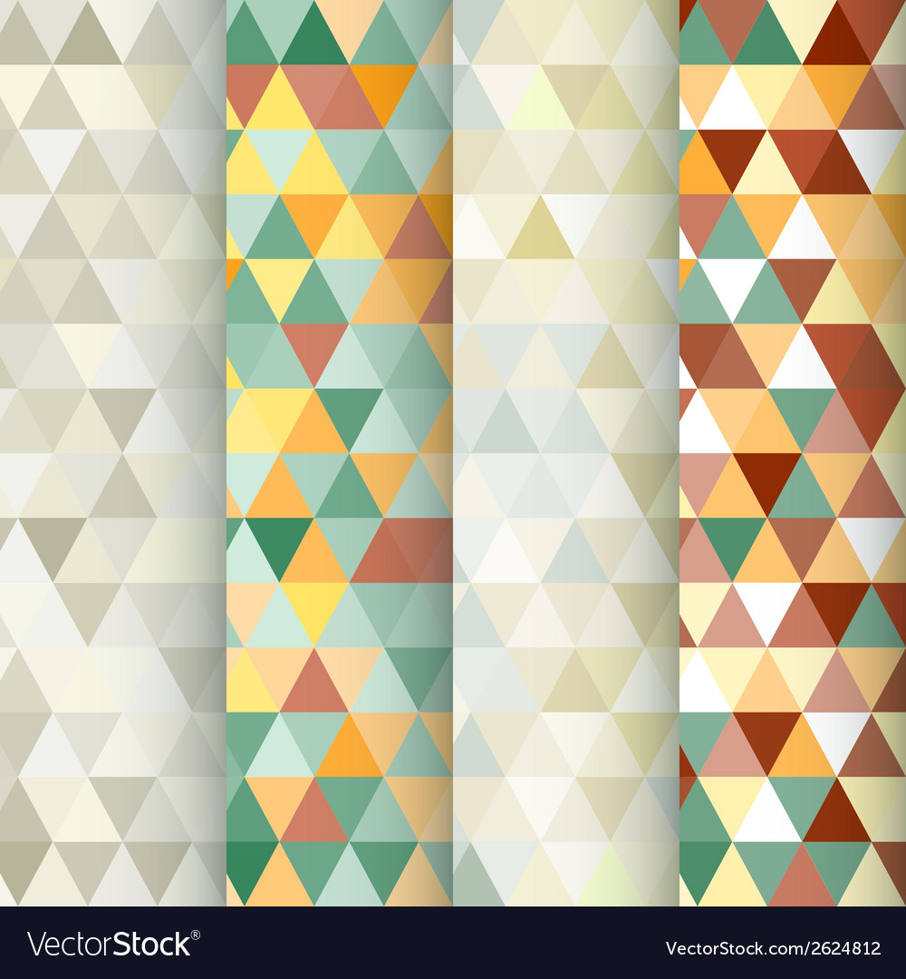 Set of 4 triangle geometric seamless patterns