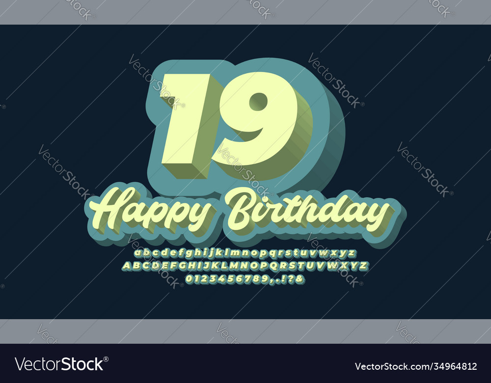 Text effect or font 3d green and cyan