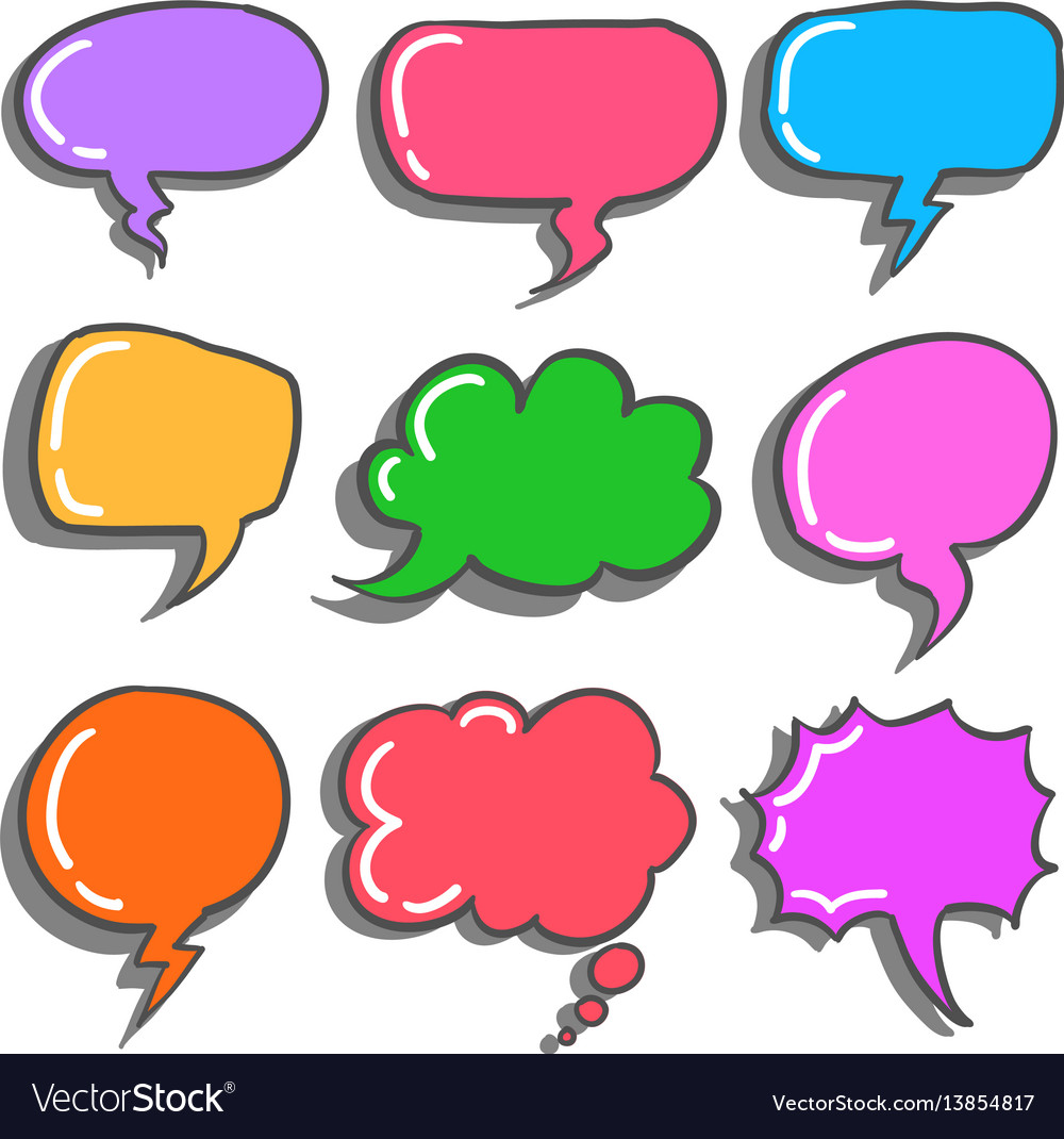 Art of text balloon colorful Royalty Free Vector Image