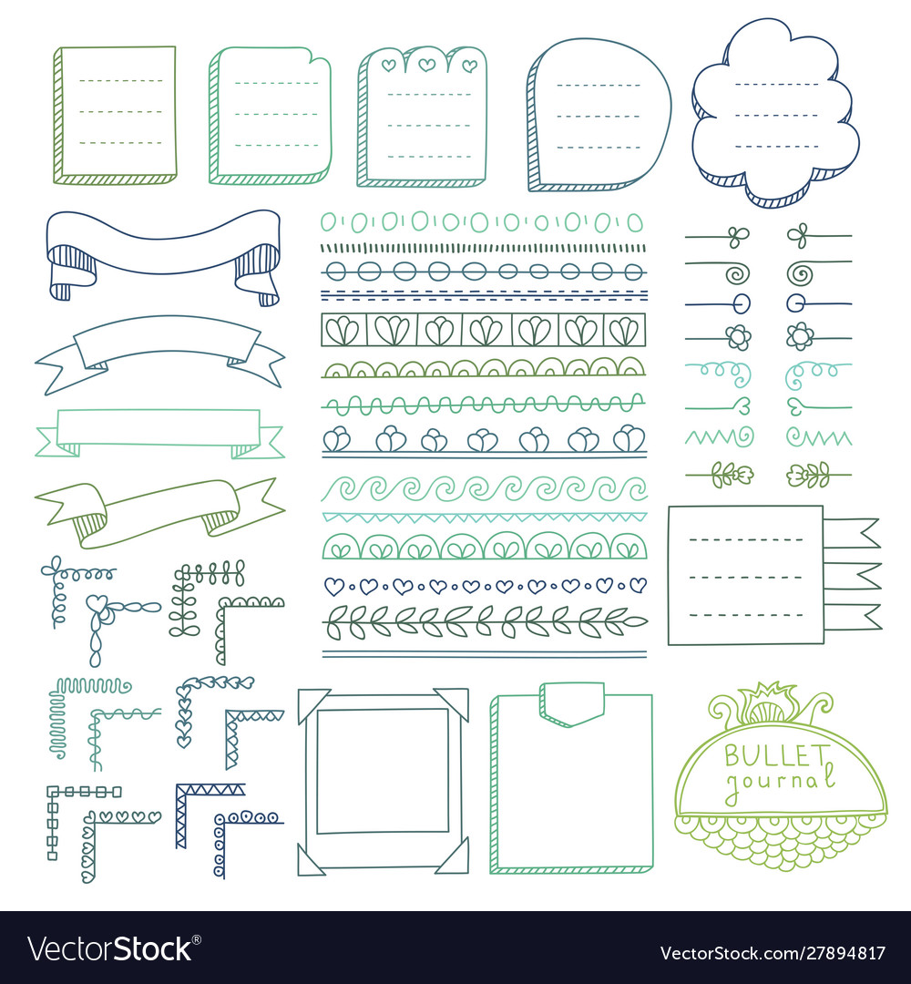 Bullet journal hand drawn elements