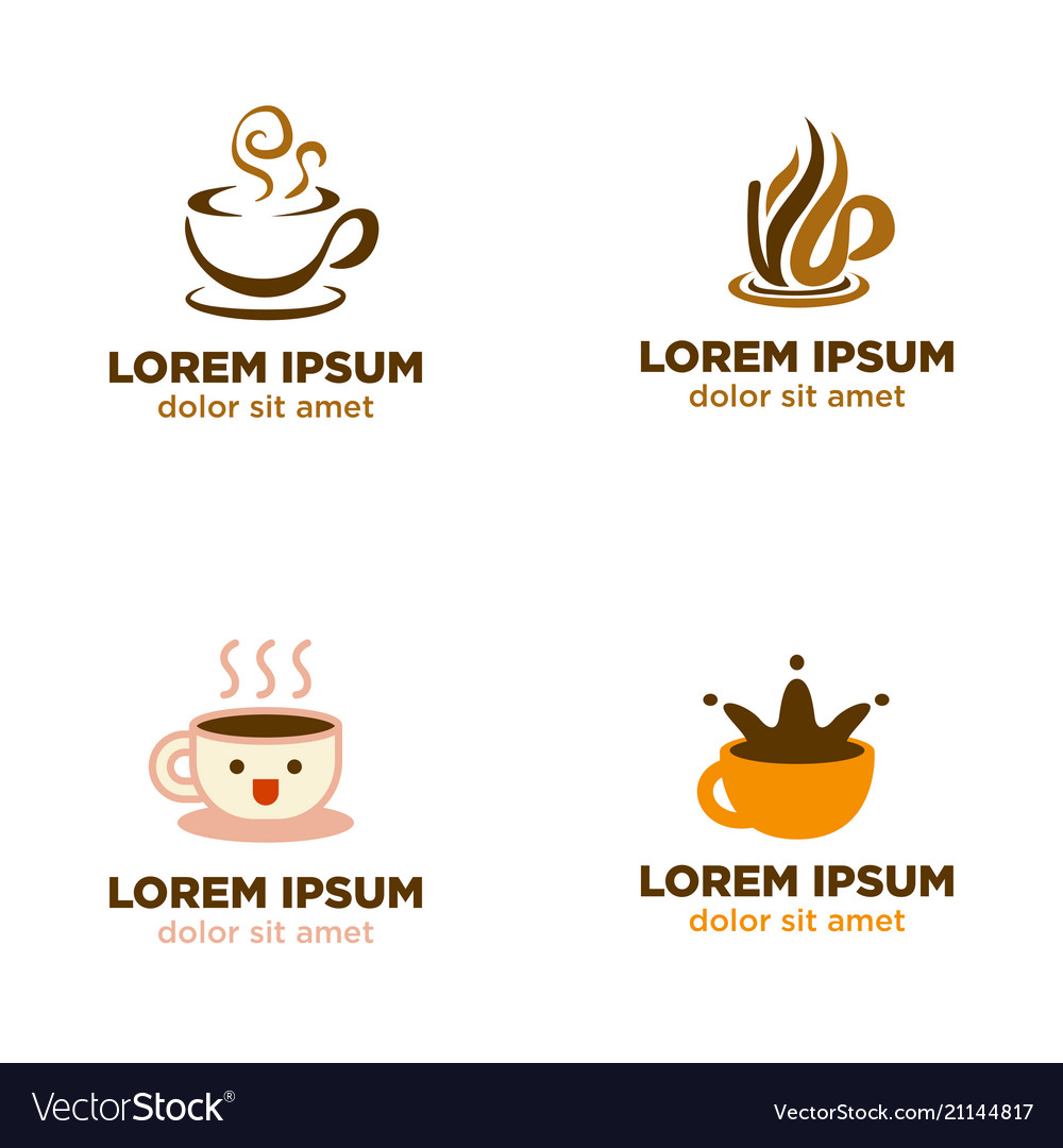 Coffee cup logo collection Royalty Free Vector Image