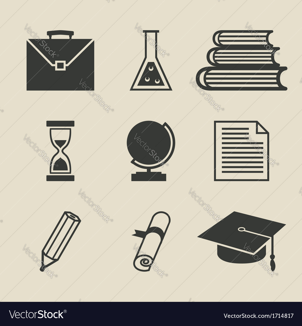 Education Icon Set - Learning Symbols